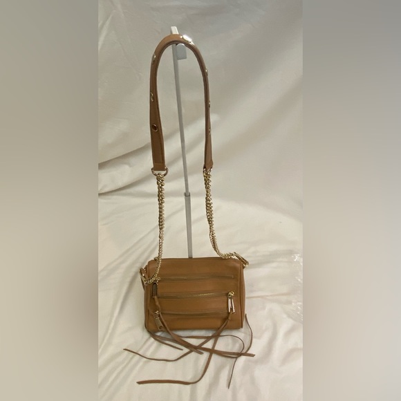 Rebecca Minkoff Camel Crossbody With Tassel Zippers. Studded long strap EUC - Picture 3 of 8